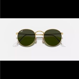 Authentic Ray Ban Round Metal Gold Frames, Green Lenses RB3447 50mm Unisex